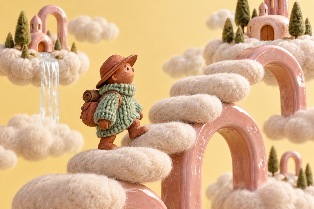 A tactile world — 3D · handcrafted textures